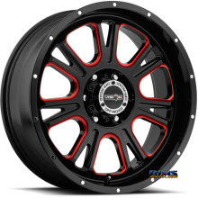 Vision Wheel - 399 Fury - Red Tint - black gloss