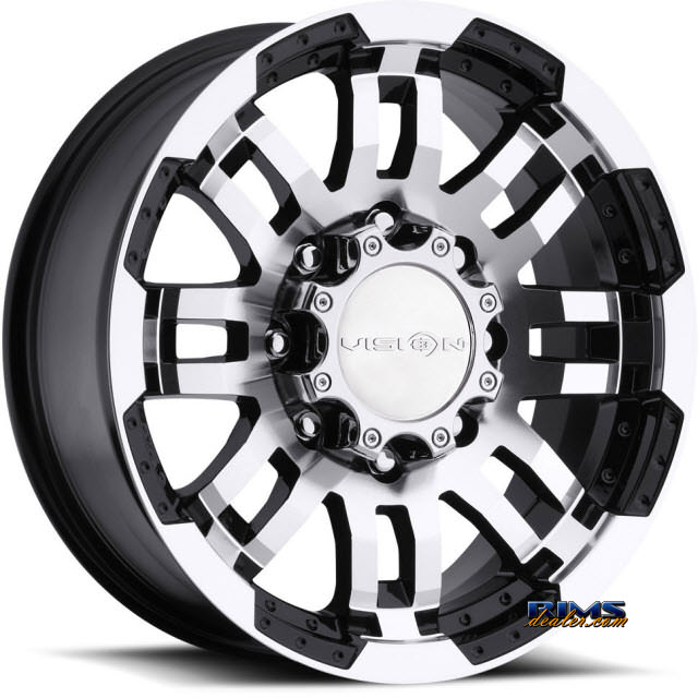 Pictures for Vision Wheel Warrior 375 black flat w/ machined